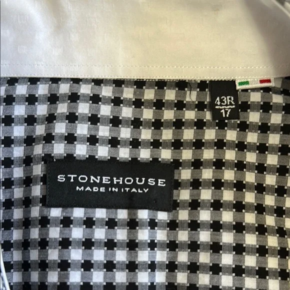 Classic Black and White Checkered Men's Shirt - Picture 3 of 3
